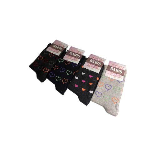 Barış Kalp Desenli Likralı Kadın Soket Çorap 1 Adet