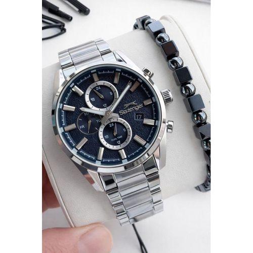 Slazenger Çelik Kordon İç Fonksiyonları Aktif 10 Atm+Bileklik Hediyeli Erkek Kol Saati VS.BLKT.0890