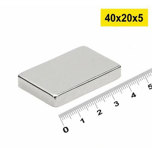 50 Adet 40x20x5mm Neodyum Magnet Güçlü N35 Mıknatıs Köşeli Nikel Kaplama