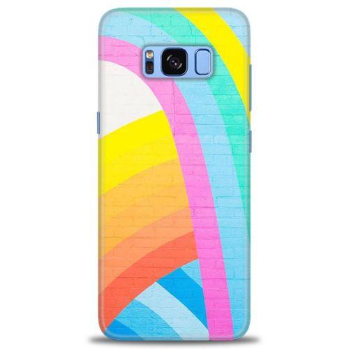 Samsung Galaxy S8 Plus Kılıf HD Baskılı Kılıf - Renkli Duvar + Tam Ekran Koruyucu