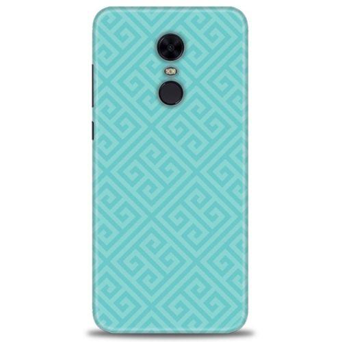 Xiaomi Redmi 5 Plus Kılıf HD Baskılı Kılıf - Mavi Mozaik + Tam Ekran Koruyucu