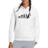 Evolution Force Dart Baskılı Beyaz Kadın Kapşonlu Sweatshirt