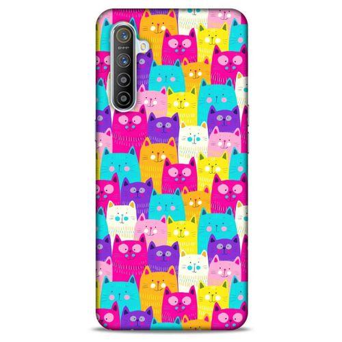 Lopard Oppo Realme XT Uyumlu Kılıf Kediler (34) Slim Armor Kılıf Rengarenk