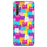 Lopard Oppo Realme XT Uyumlu Kılıf Kediler (34) Slim Armor Kılıf Rengarenk