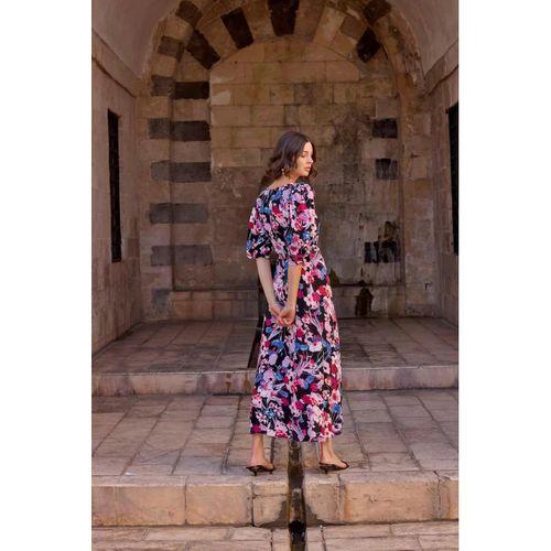 Çiçek Desenli Viskon Elbise