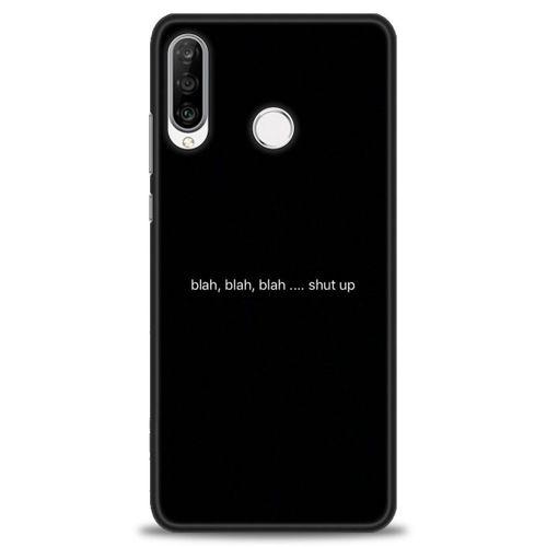 Huawei P30 Lite Kılıf HD Baskılı Kılıf - Shut Up + Tam Ekran Koruyucu