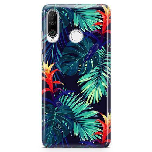 Huawei P30 Lite 2020 Kılıf Pasifik Yapraklar Arka Kapak Koruma Desenli Full Koruyucu