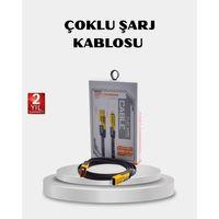 Usb-c Usb-a 4’ü 1 Arada Örgülü Kablo 65w Hızlı Şarj Metal Uç Dayanıklı