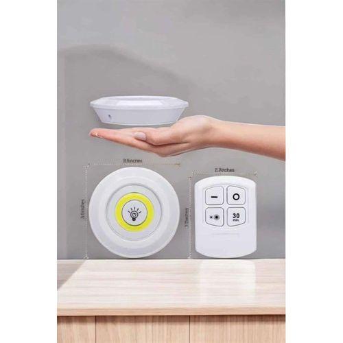 Led Lamba 3'lü Uzaktan Kumandalı Yapışkanlı Beyaz Işık
