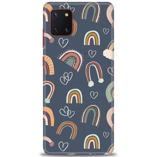 Samsung Galaxy A81 / Note 10 Lite Kılıf HD Baskılı Kılıf - Gökyüzü Kalp + Tam Ekran Koruyucu