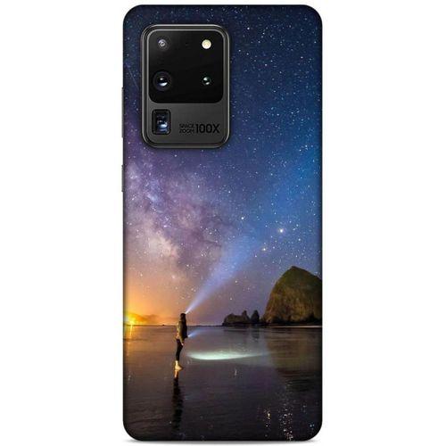 Lopard Samsung Galaxy S20 Ultra Uyumlu Kılıf Gece'S (21) Koruyucu Kapak Sarı Mavi