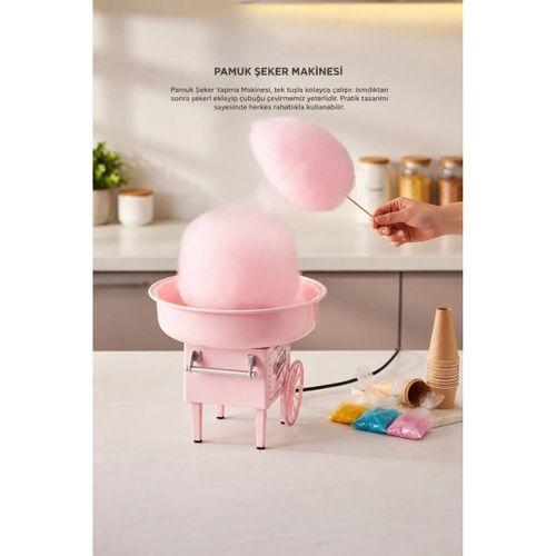 Ev Tipi Pamuk Şeker Makinesi Kompakt Tasarım Çocuklar Ve Partiler İçin Pembe