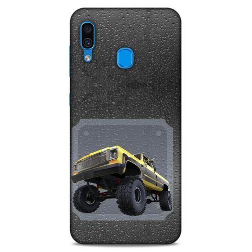 Lopard Samsung Galaxy A30 Uyumlu Kılıf PickUpX (22) Tam Koruma Kılıfı Sarı Siyah