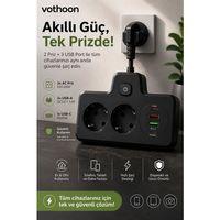 Bkl-502 Akım Korumalı 2li Priz 2 Usb Ve 2 Type-c Çıkış 4000w Hızlı Şarj Duvar Tipi Dokunmatik Led Aydınlatmalı