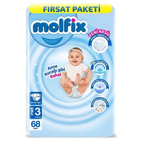 Molfix Bebek Bezi Fırsat Paketi 3 Beden 4-9 Kg 68 Adet