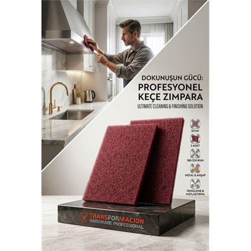 2'li Profesyonel Keçe Fine Skoç Plaka Zımpara Seti - 180/220 Kum Metal Plastik Ahşap Keçesi 723115