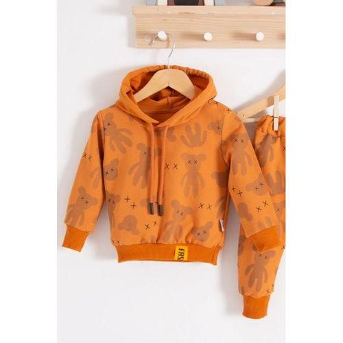 Cool Bear Kapüşonlu % 100 Pamuk Erkek Bebek Takımı