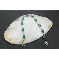 925 Ayar Zümrüt Taşlı Gümüş Bileklik