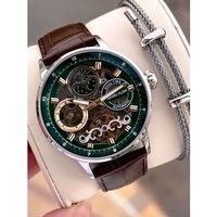 Daniel Klein Deri Kordon Otomatik Mekanizma Metap Ve Güneş Kadranlı Erkek Kol Saati+Bileklik 14013.3