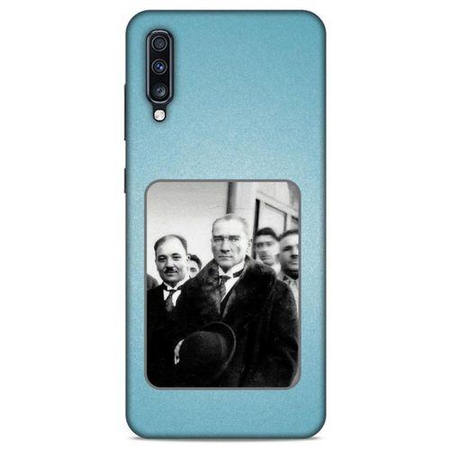 Samsung Galaxy A70 Kılıf Atatürk (34) Slim Armor Kılıf Açık Mavi