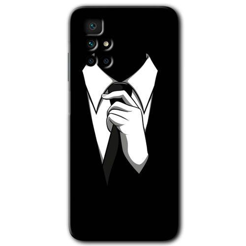 Redmi 10 Kılıf HD Desen Baskılı Arka Kapak - Smokin + Kırılmaz Cam