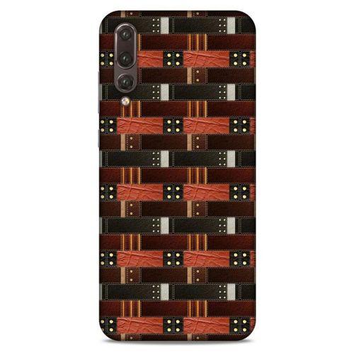 Huawei P20 Pro Kılıf Patchwork (19) Kılıfları Kahve Turuncu
