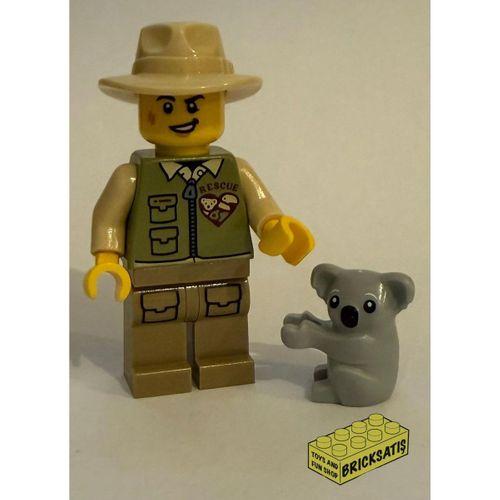 Orjinal Lego Minifigür Conservationist with Koala