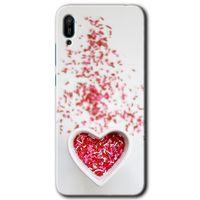Huawei Y6 2019 Kılıf Kapak - Kalpli Şekerleme +Hayalet Ekran Yandan Gözükmez