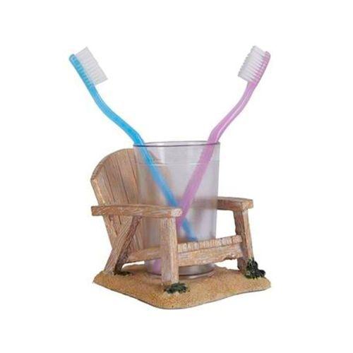 2 Adet Diş Fırçalık Ve Macunluk Sandalye Poliresin 13X11X10Cm 200Ml Banyo Seti