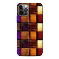 Apple iPhone 12 Pro Kılıf Patchwork (44) Tough Armor Kılıf Mor Kahve