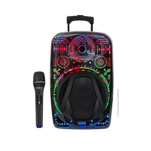 8 İnç Karaoke Hoparlör Usb Aux Fm Destekli Işıklı Speaker