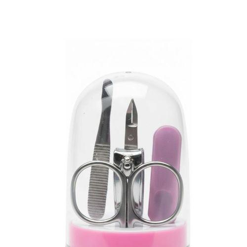 Tırnak Bakım Manikür Pedikür Seti 4 Parça Pembe Kompakt Taşınabilir Tasarım