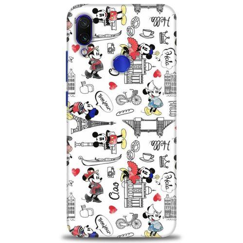 Xiaomi Redmi Note 7 Kılıf HD Baskılı Kılıf - Mickey Şehirde + Tam Ekran Koruyucu