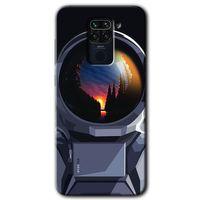MRCİLETİSİM Xiaomi Redmi Note 9 Kılıf Kapak - Astronot +Hayalet Ekran Yandan Gözükmez