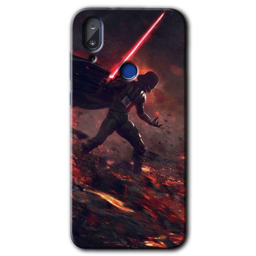 Vestel E5 Kılıf HD Desen Baskılı Arka Kapak+Temperli Cam - Darh Vader Wars