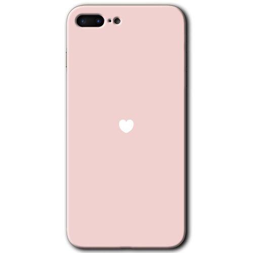 iPhone 8 Plus Kılıf Baskılı Kapak - Sade Kalp +Tam Kaplayan Mat Seramik