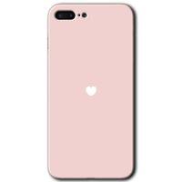 iPhone 8 Plus Kılıf Baskılı Kapak - Sade Kalp +Tam Kaplayan Mat Seramik