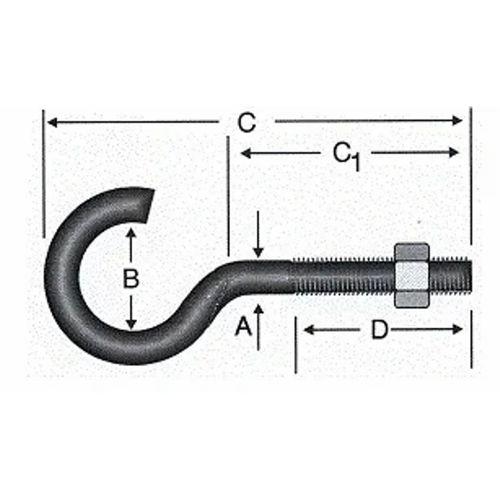Açık Metrik Kanca M4 - 100 Adet