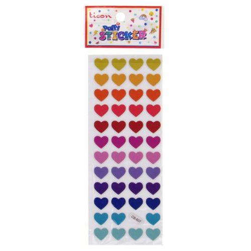Ticon Renkli Kalpler Sticker - 6 adet