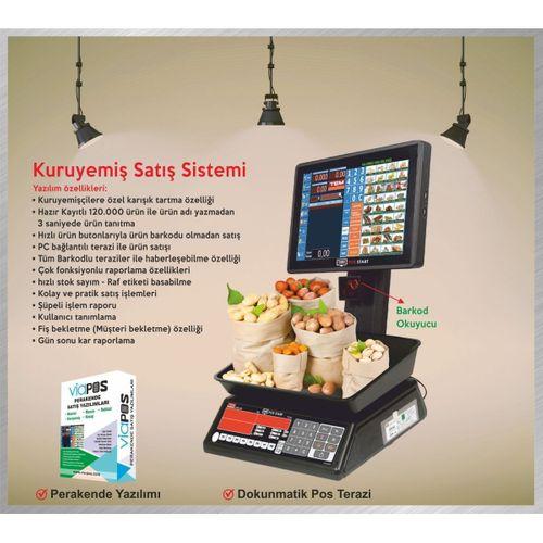 VİAPOS KURUYEMİŞ Pos Terazi Barkodlu Hızlı Satış Sistemi l Set 1