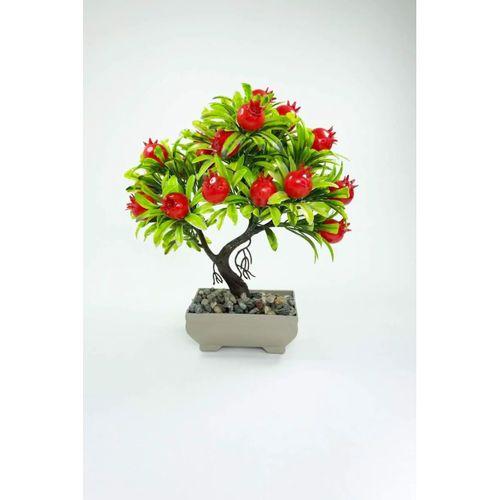 Dekor Ağaç Bereket Nar Ağacı Saksılı Dekoratif Ağaç Biblo 24x13 cm