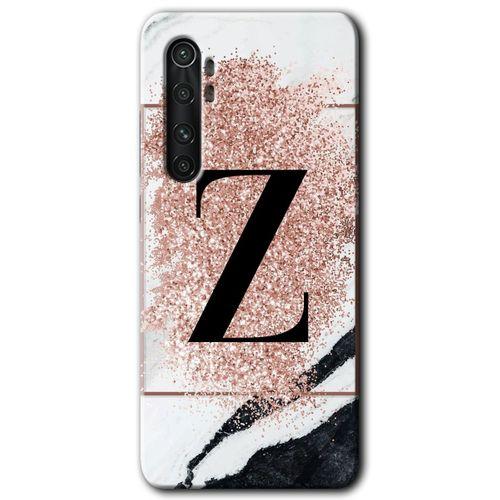 Xiaomi Mi Note 10 Lite Kılıf HD Desen Baskılı Arka Kapak - Pembe Mermer Desenli Z Harfi