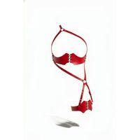 Kırmızı Jartiyer Harness Deri Korse Detaylı Vücut Bağlaması - Brf1372