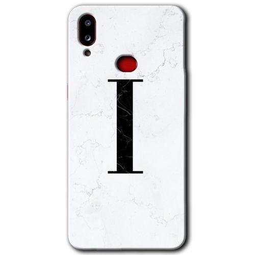 Potkal Hediye Fabrikası Samsung Galaxy A10s HD Baskılı Kılıf + 9D Tam Ekran Koruyucu - Beyaz Mermer Desenli I Harfi