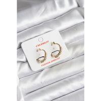 14K Gold Renk Kaplama CM Kadın Küpe