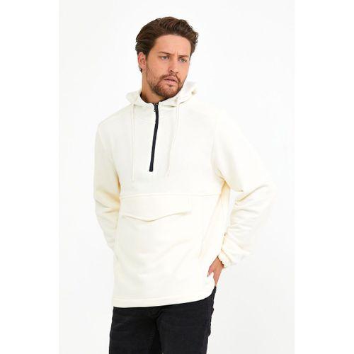 Erkek Kapşonlu Regular Fit Yarım Ferm.Kargo Cepli İnce Sweatshirt SPR22SW171