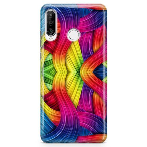 Huawei P30 Lite Kılıf Moda Renkler Arka Kapak Koruma Desenli Full Koruyucu