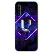 Xiaomi Redmi Note 8 Kılıf Baskılı Arka Kapak - Dark Neon Yaprak Ü Harfi +Tam Ekran Koruyucu