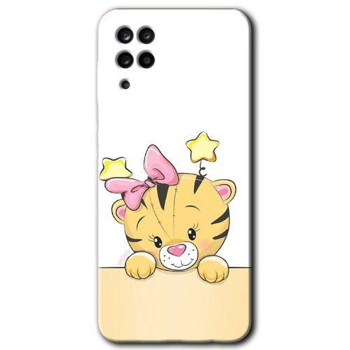 MRCİLETİSİM Samsung Galaxy M12 Kılıf Baskılı Kapak - Sevimli Kedi +Tam Ekran Koruyucu