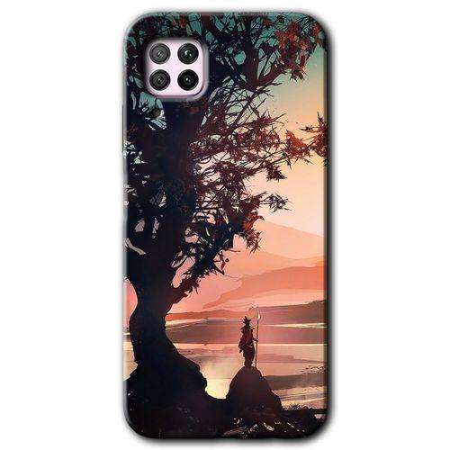 Huawei P40 Lite Kılıf HD Desen Baskılı Arka Kapak + Temperli Cam - Yalnız Savaşcı